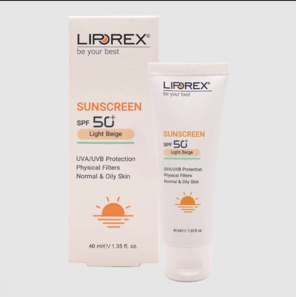 لیپورکس کرم ضد آفتاب پوست نرمال تا چرب SPF50 بی رنگ liporex